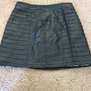 Mink pink mini pleather skirt.